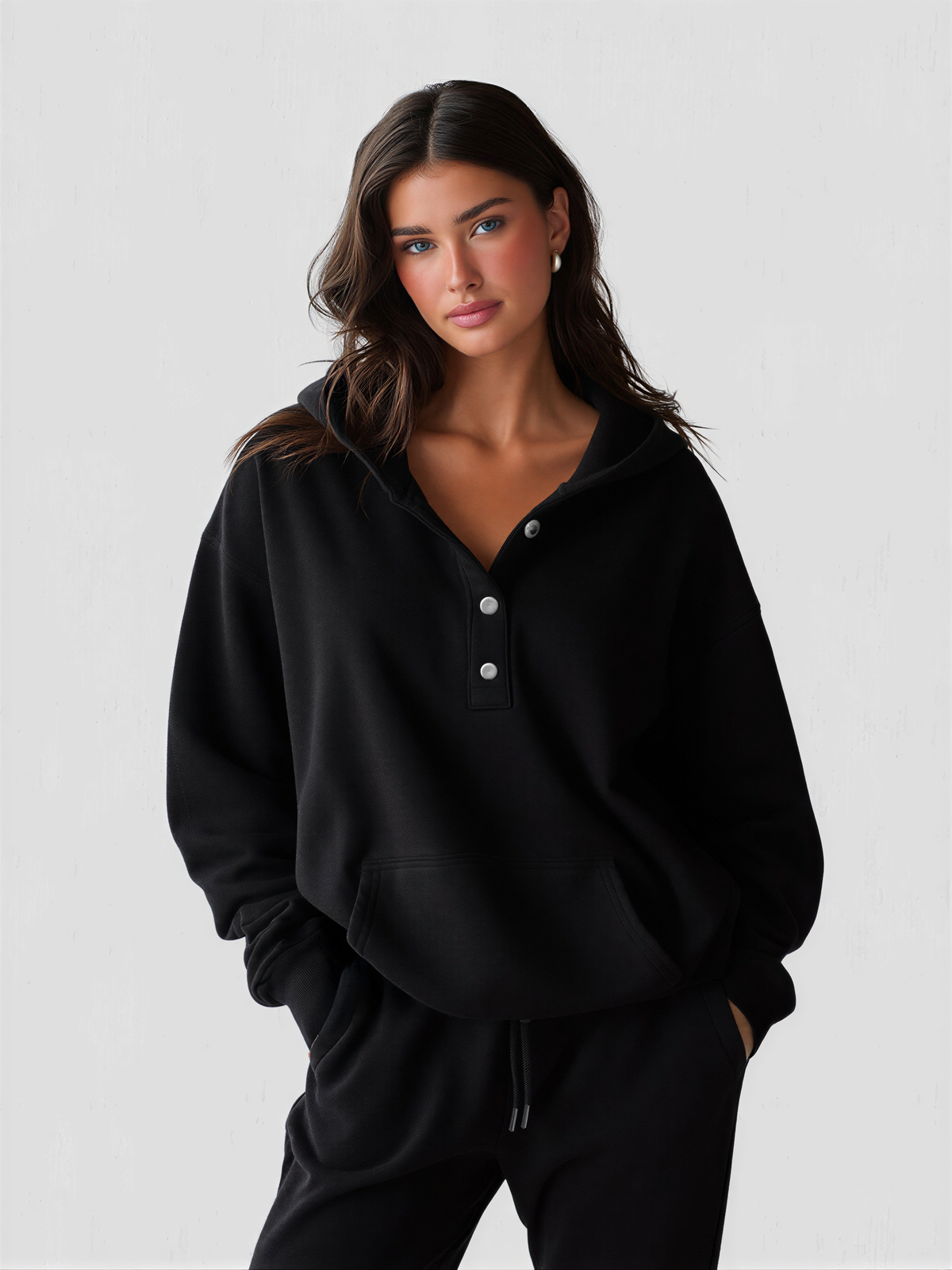 Oversized Snap-Fit Hoodie