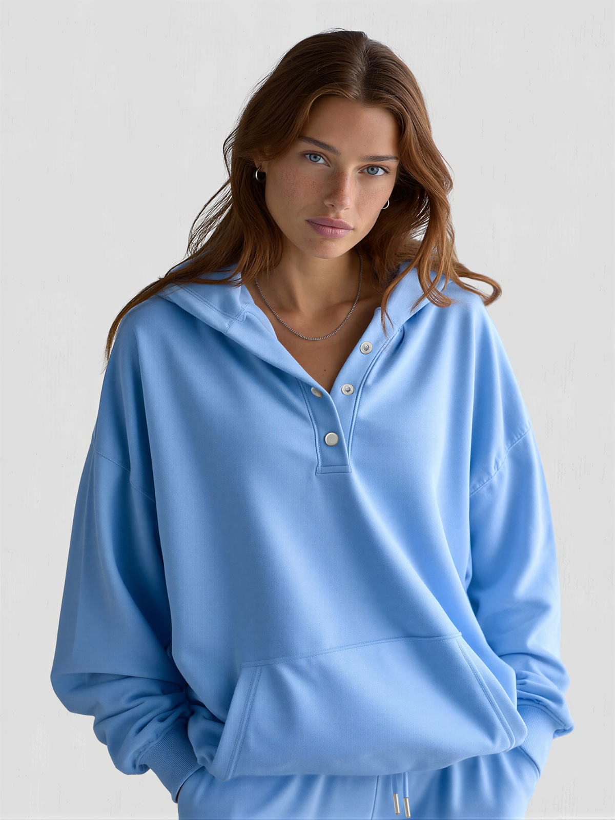 Oversized Snap-Fit Hoodie