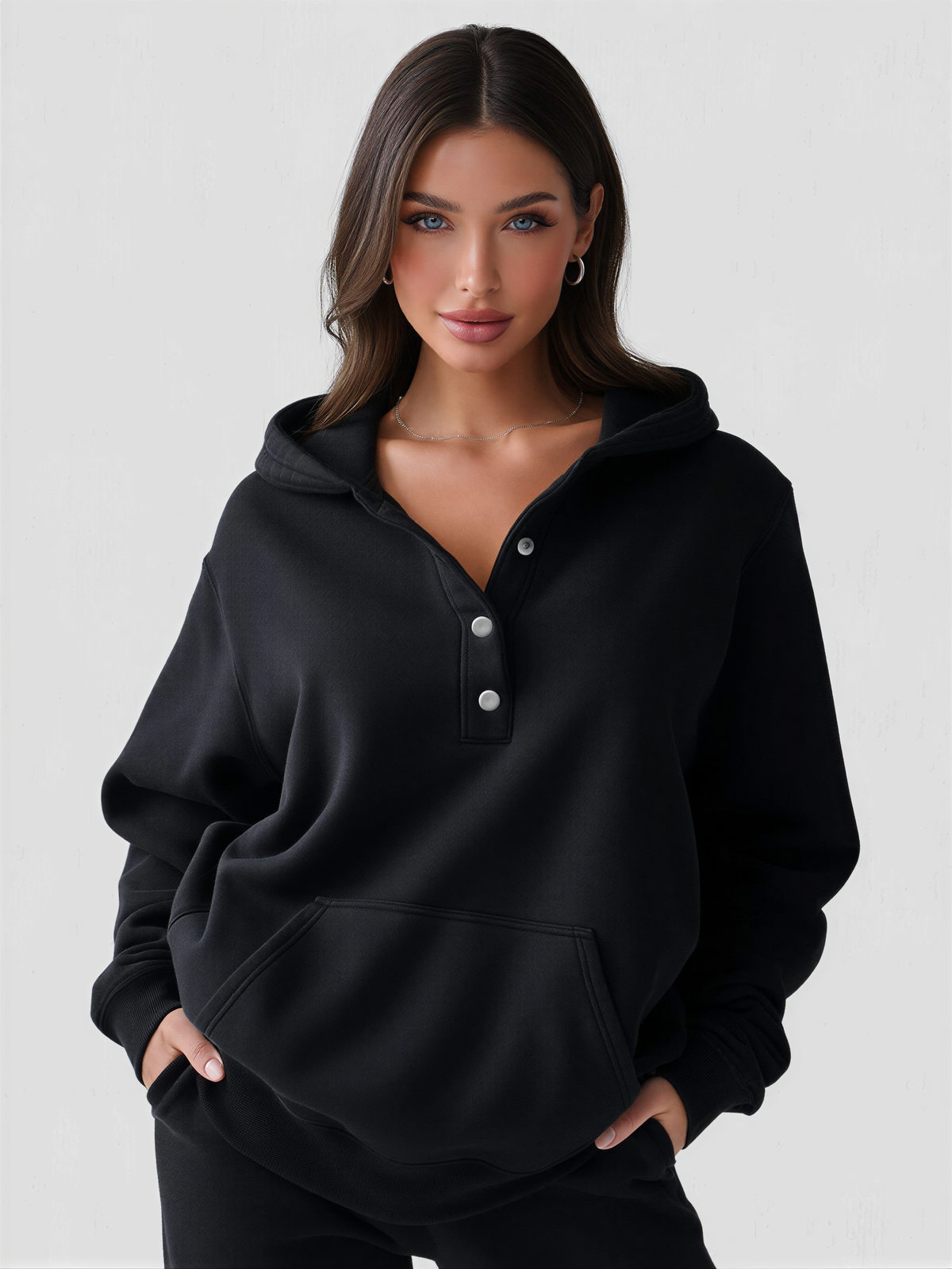 Oversized Snap-Fit Hoodie